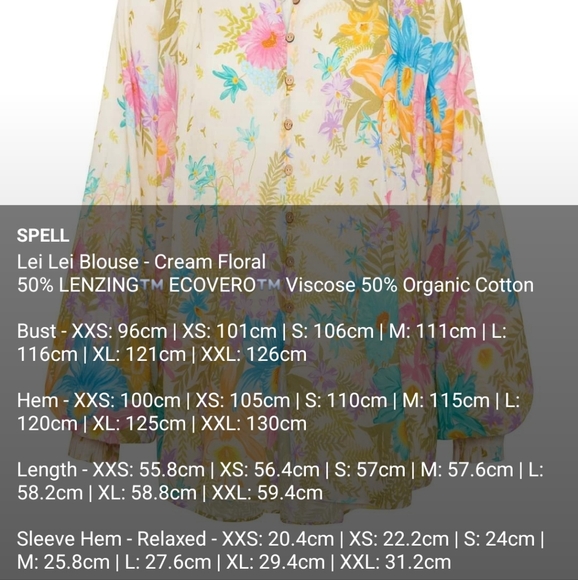 NWT Spell Lei Lei Blouse Cream Size XXS - Picture 4 of 6